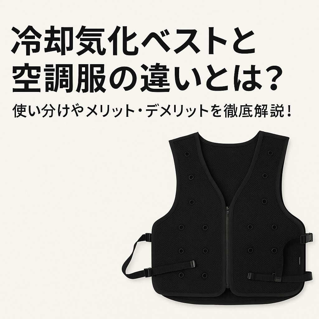 冷却気化ベストと空調服の違いを比較したアイキャッチ画像