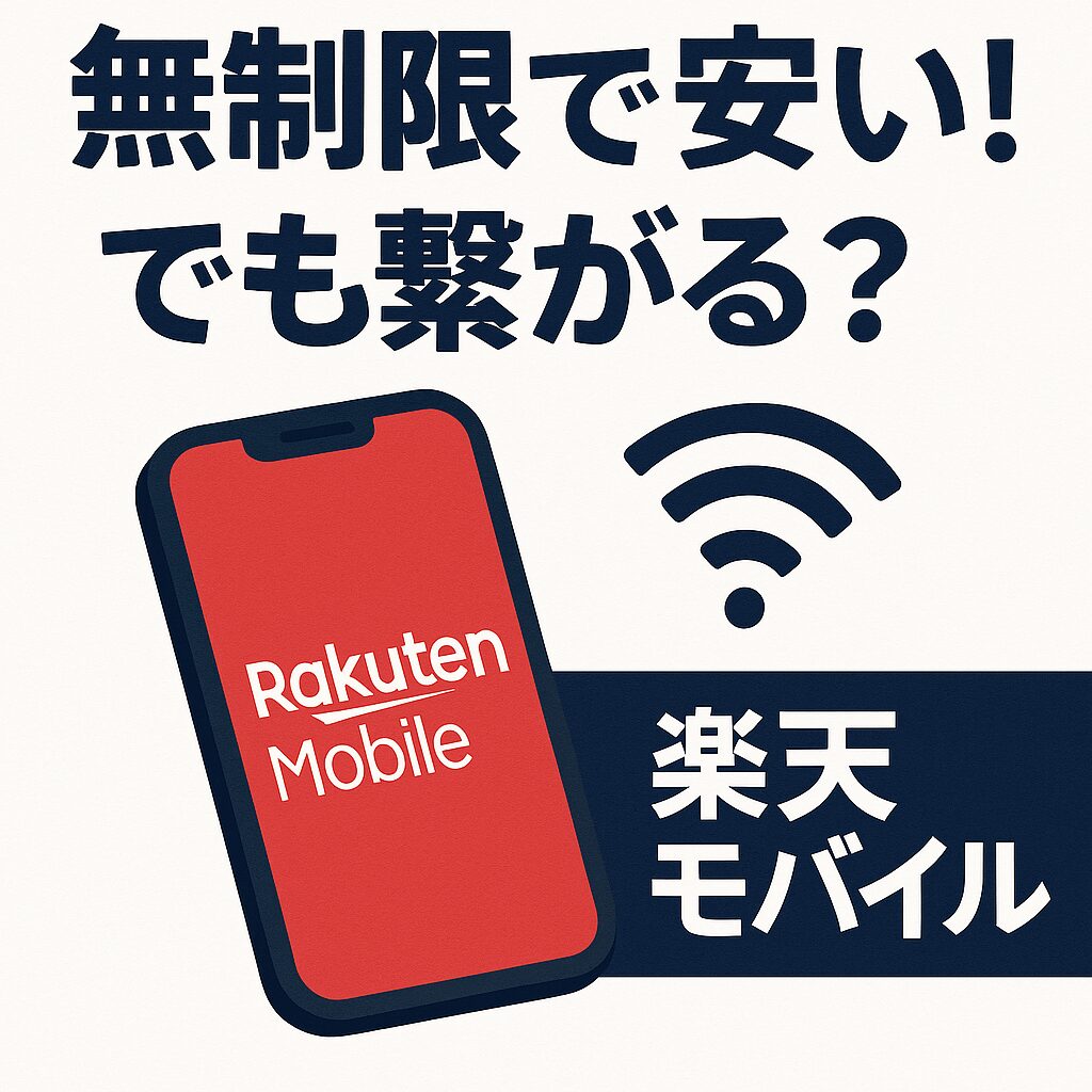 楽天モバイルは無制限で安いけどつながる？を解説する記事のアイキャッチ画像