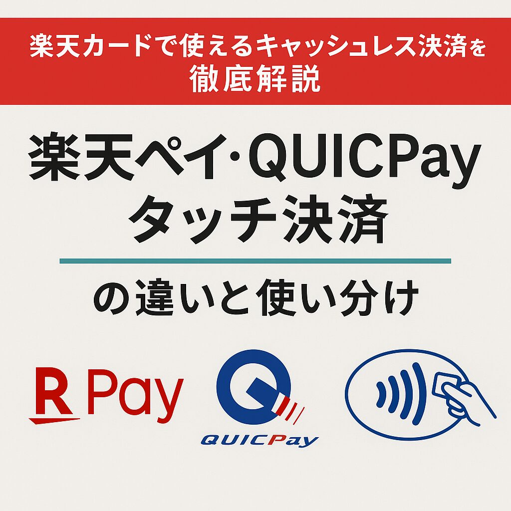 楽天カードで使えるキャッシュレス決済｜楽天ペイ・QUICPay・タッチ決済の違いと使い分け